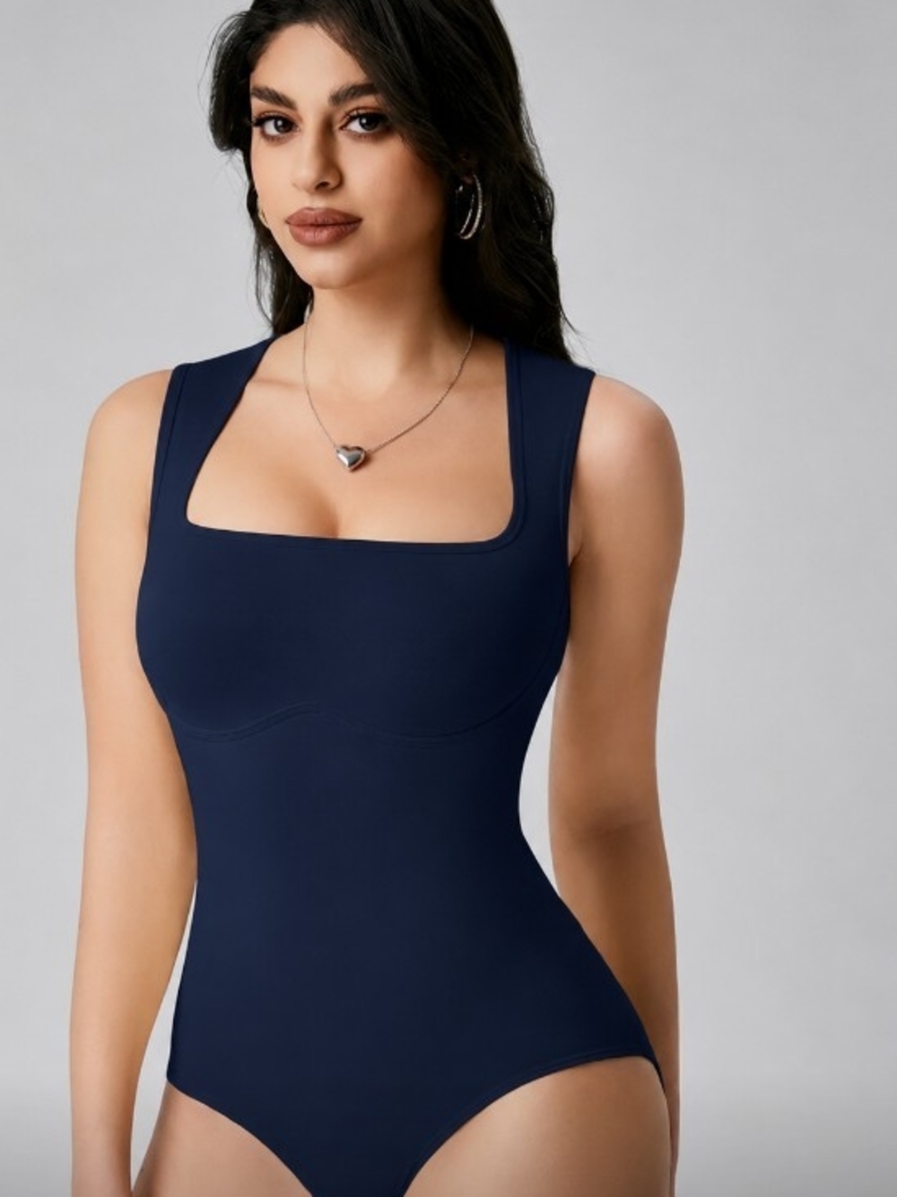 Square Neck Navy One-Piece Bodysuit- Worn Once